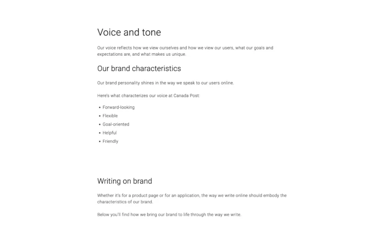 Canada Post – Voice and tone