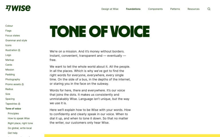 Wise Design System – Tone of voice