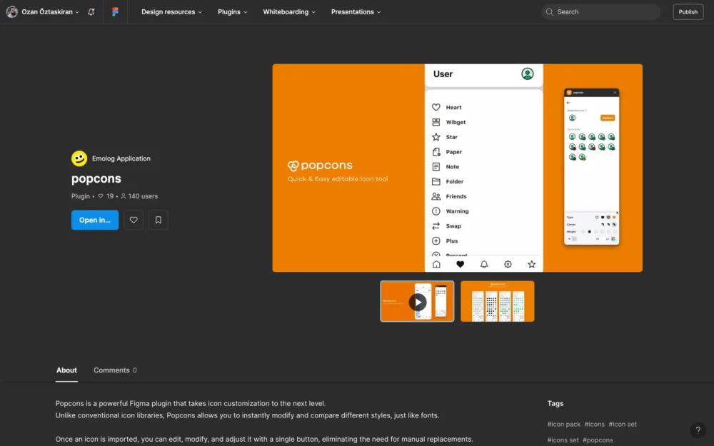 Popcons – Quick & Easy editable Icon tool
