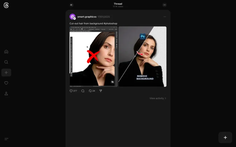 Cut-out hair from background