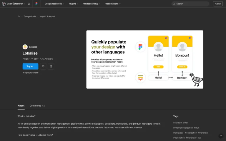 Lokalise – Quickly populate your design with other languages