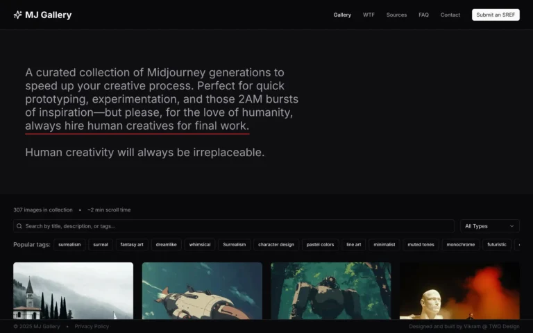 MJ Gallery – Curated Midjourney AI Art, Style References & Inspiration