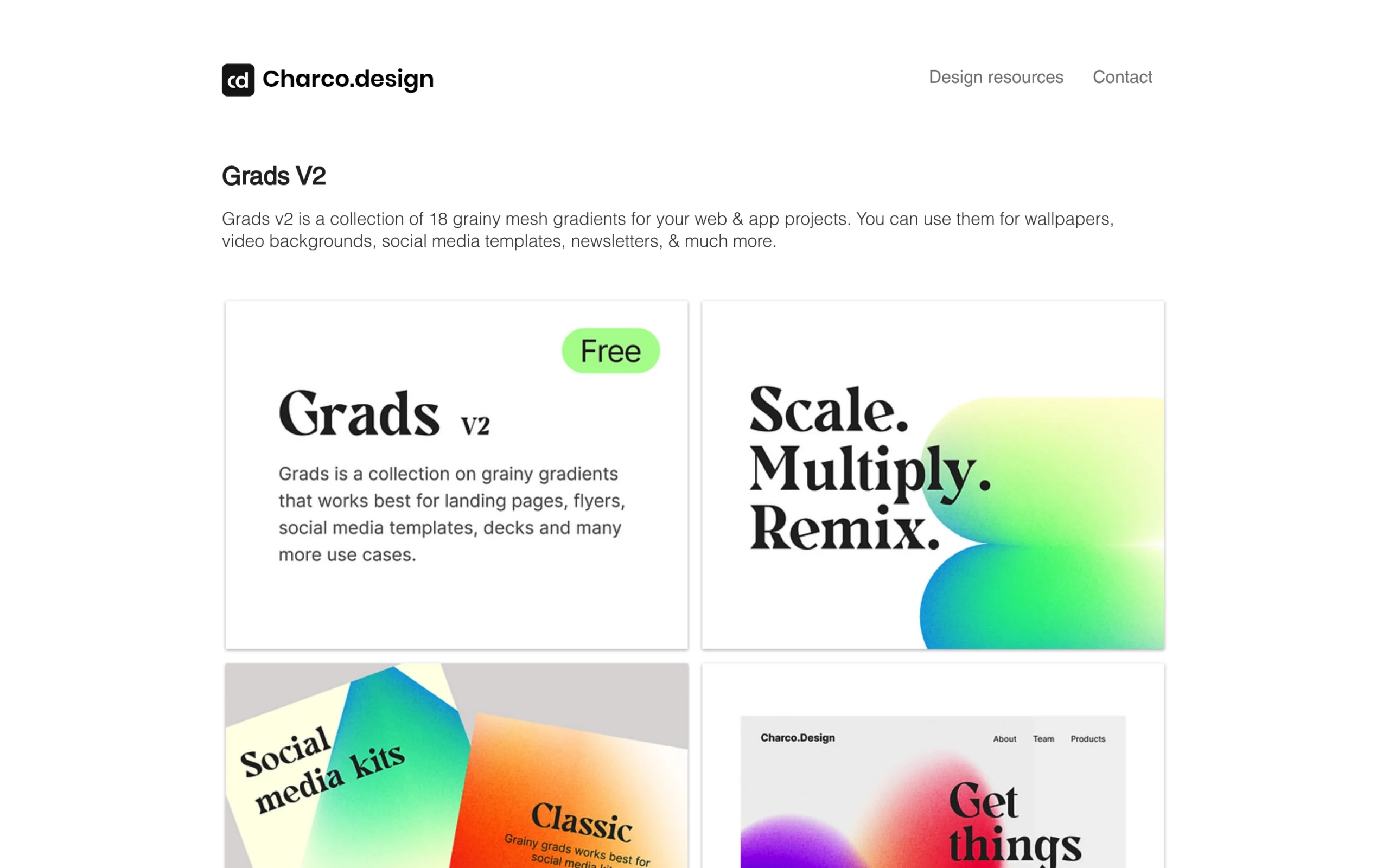 Screenshot of https://www.charco.design/grads-v2