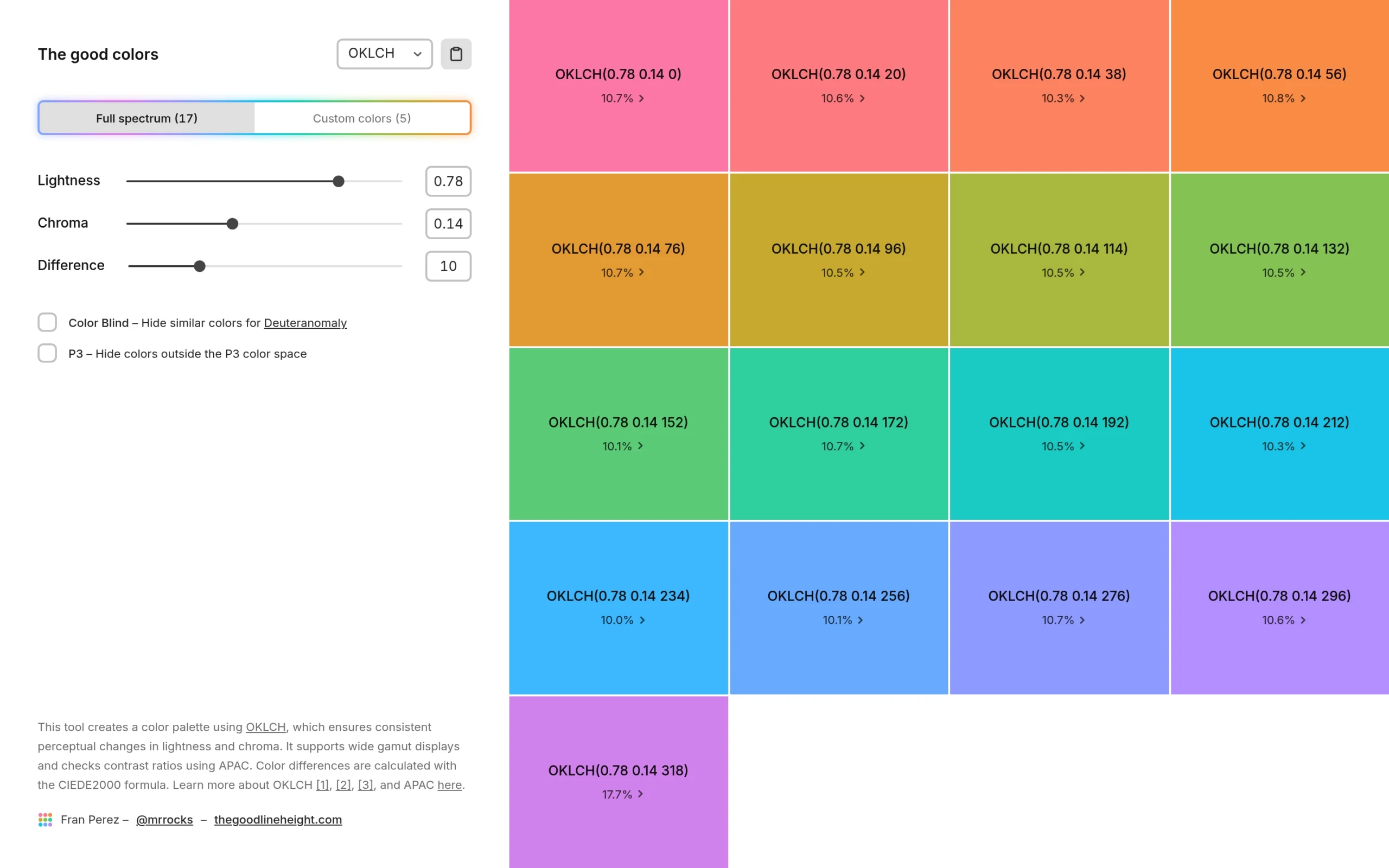 Screenshot of https://thegoodcolors.com/