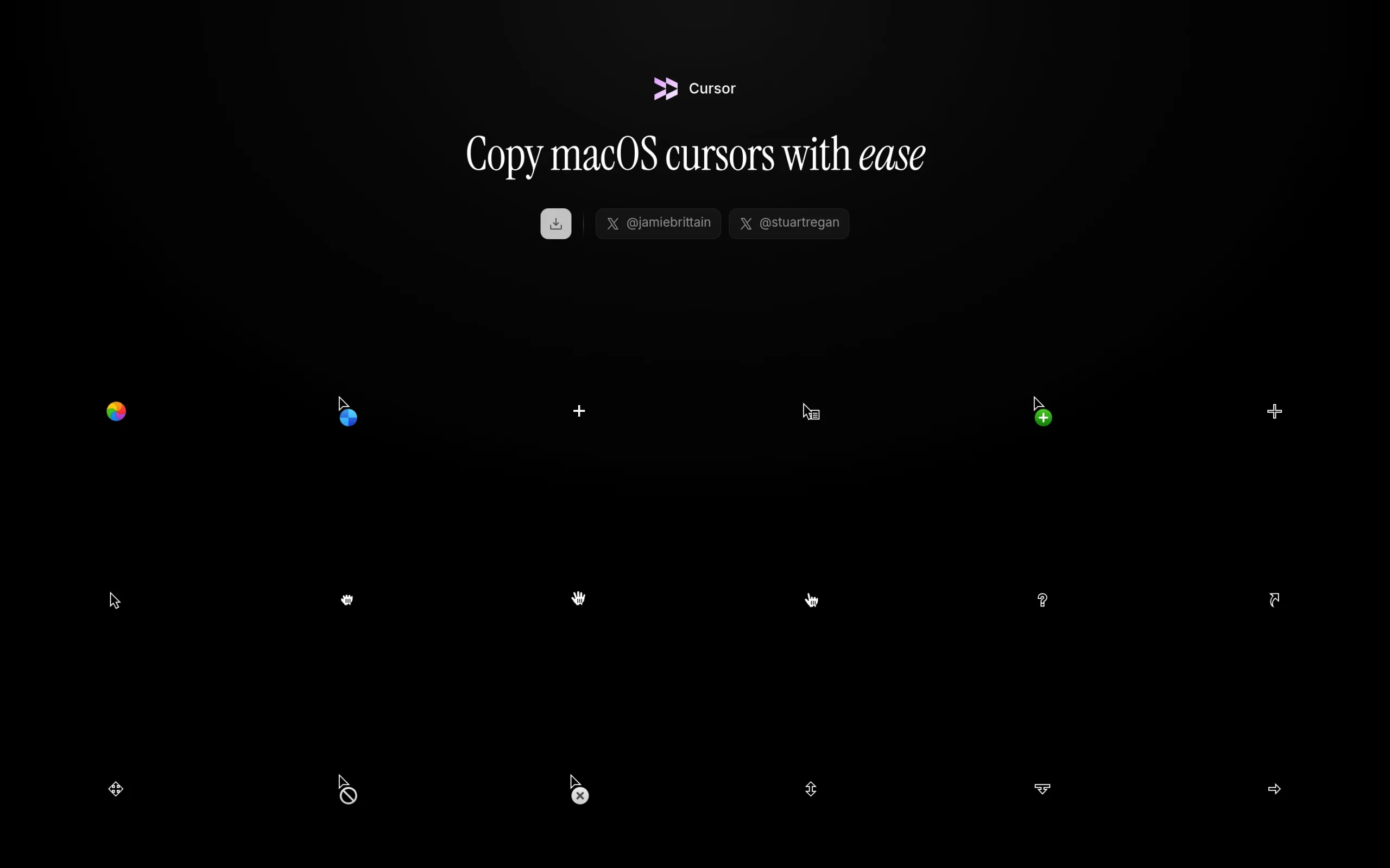 Screenshot of https://cursor.design/