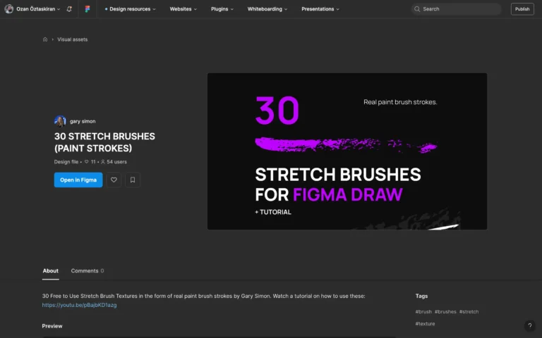 30 Stretch Brushes (Paint Strokes) for Figma Draw