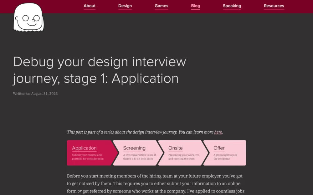 Debug your design interview journey, stage 1: Application
