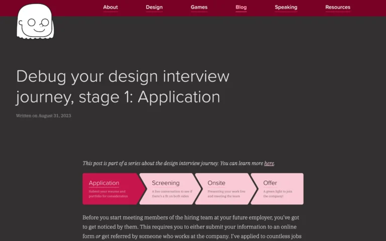 Debug your design interview journey, stage 1: Application