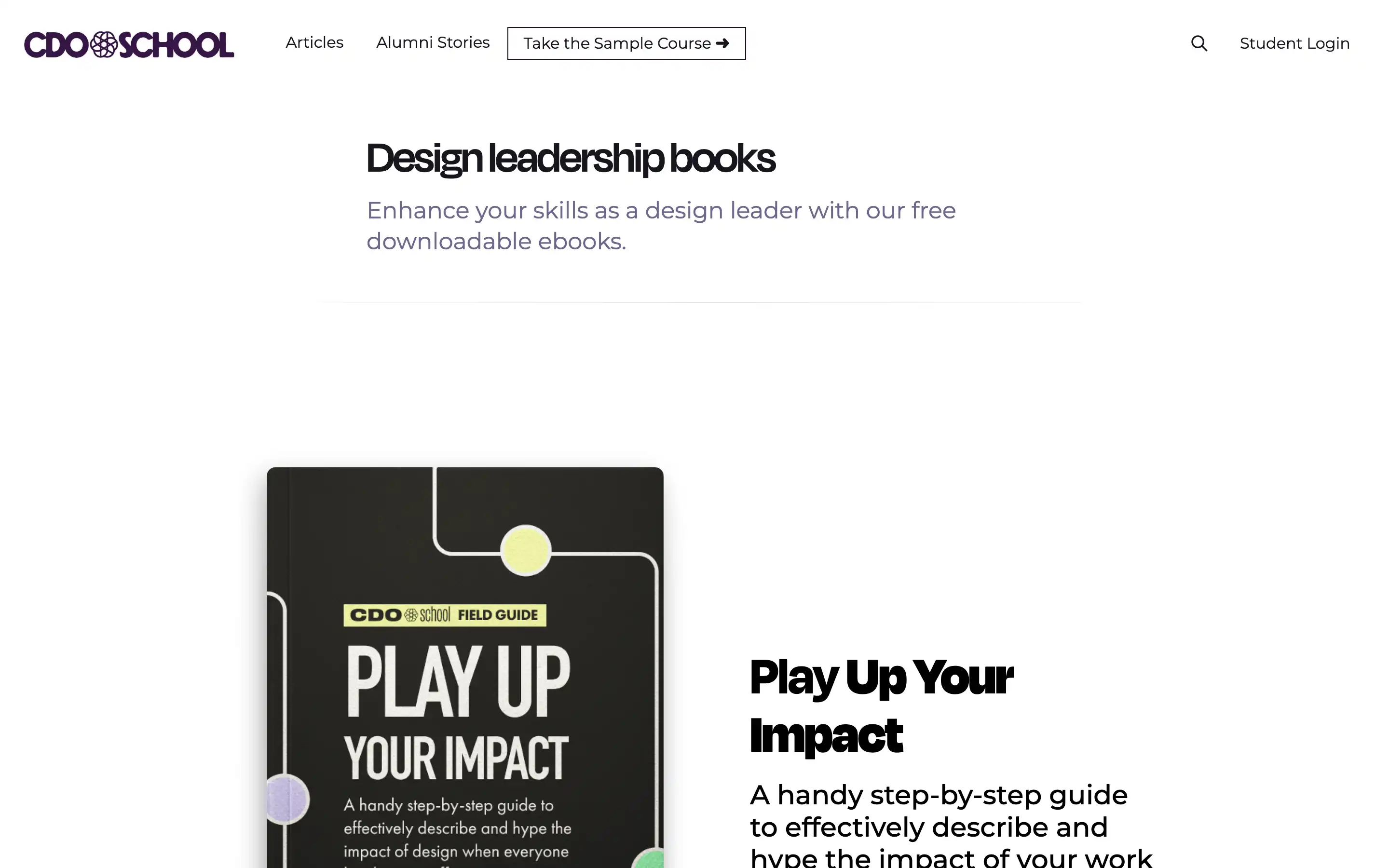 Design leadership ebook: Play Up Your Impact guide