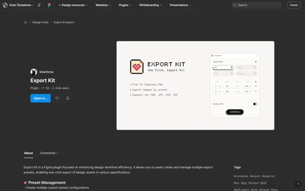 Export Kit – one click, export all