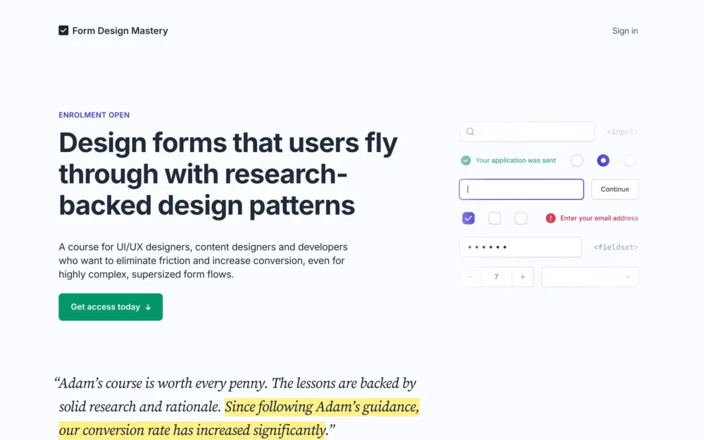 Form Design Mastery – With Adam Silver