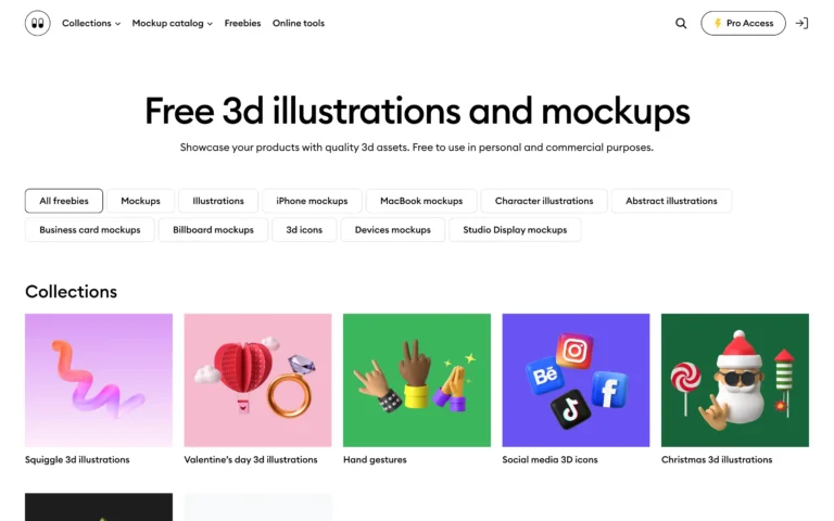 Free 3d illustrations and mockups