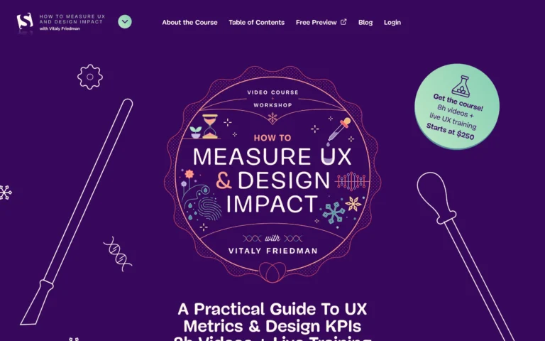 How to Measure UX and Design Impact (8h video + Live UX Training), with Vitaly Friedman
