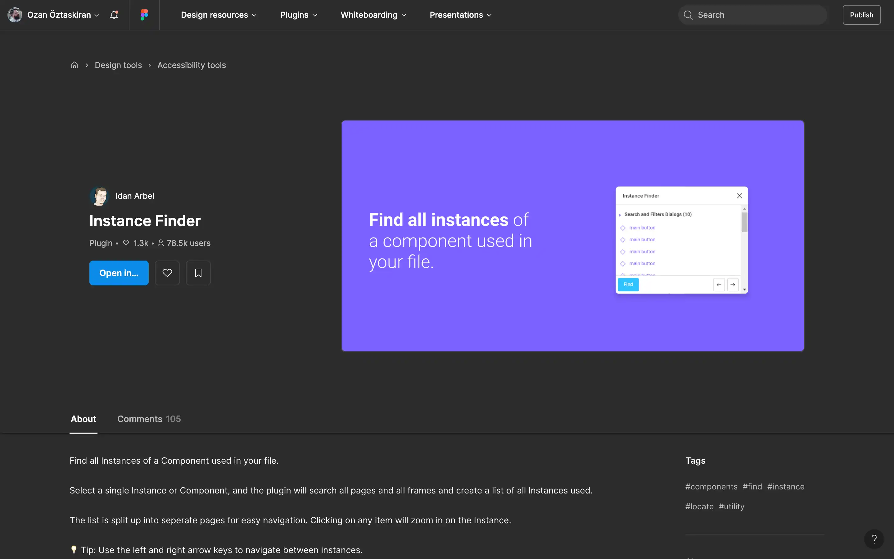 Instance Finder plugin for finding component instances.