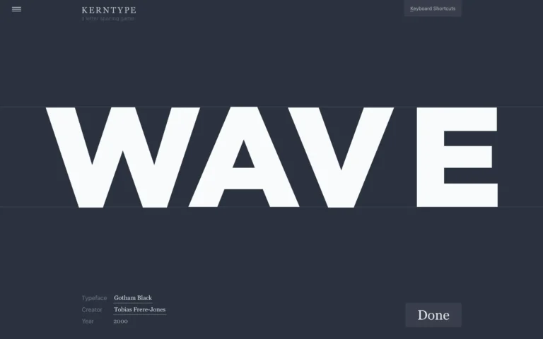 Kern Type – a letter spacing game