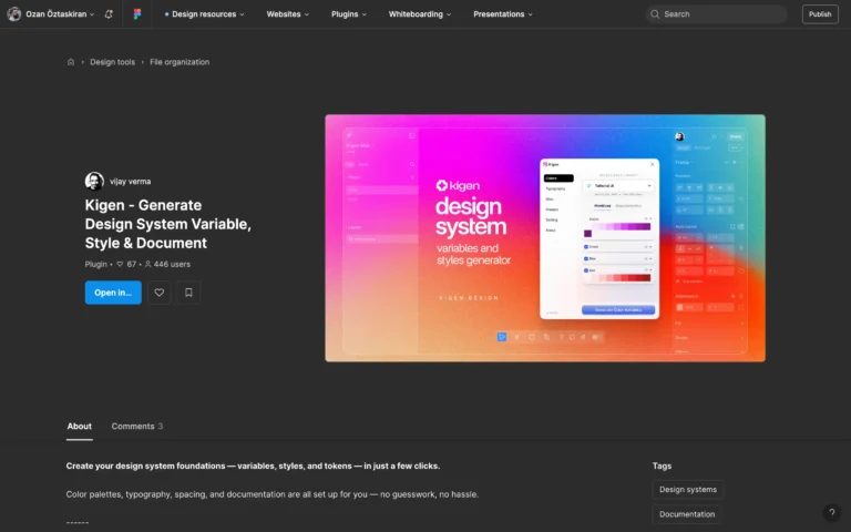 Kigen – Generate Design System Variable, Style & Document