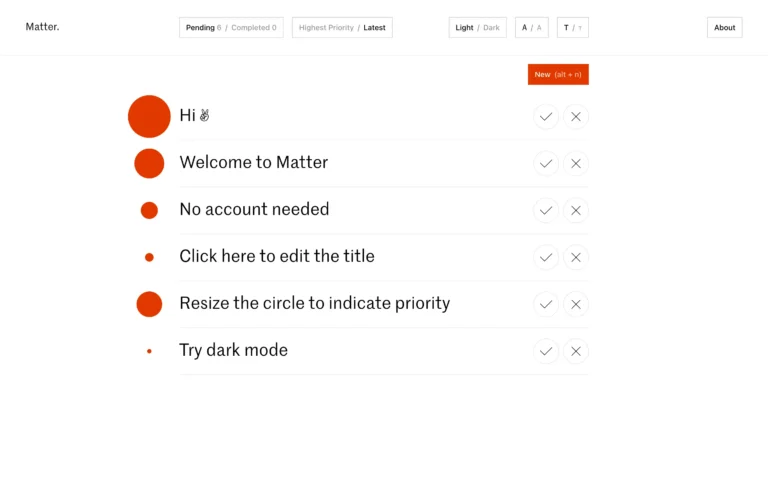 Matter. – a task manager that visually highlights what matters most to you