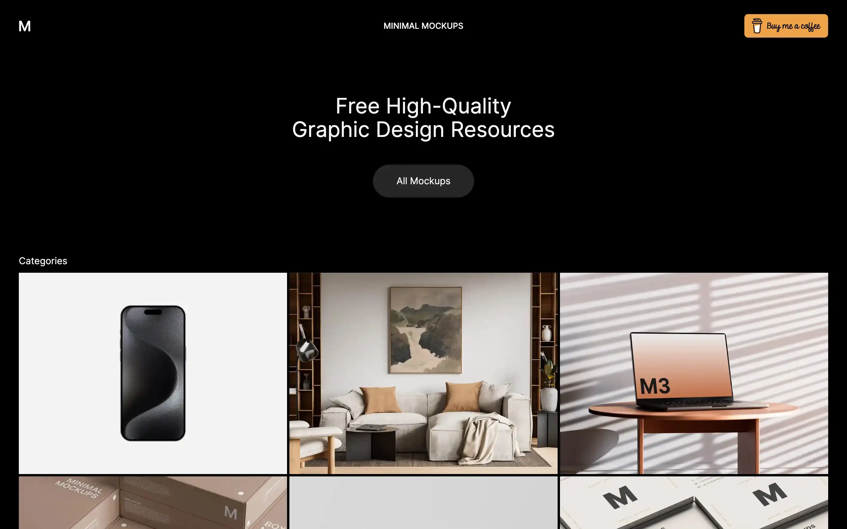 Free graphic design resources on Minimal Mockups site.