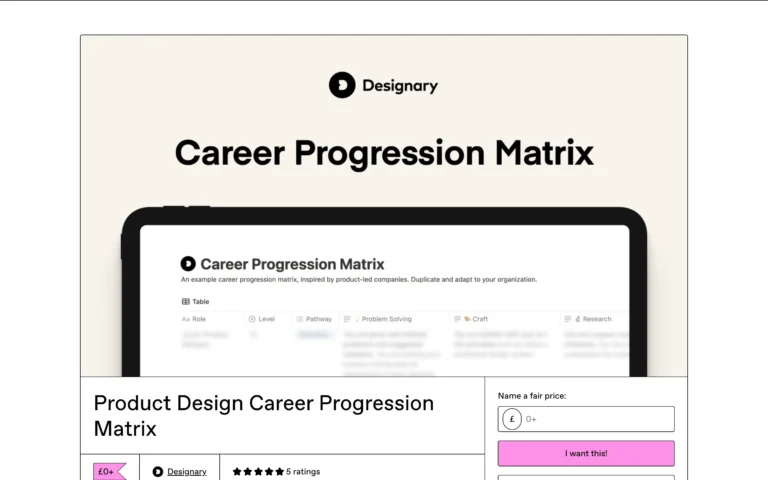 Product Design Career Progression Matrix
