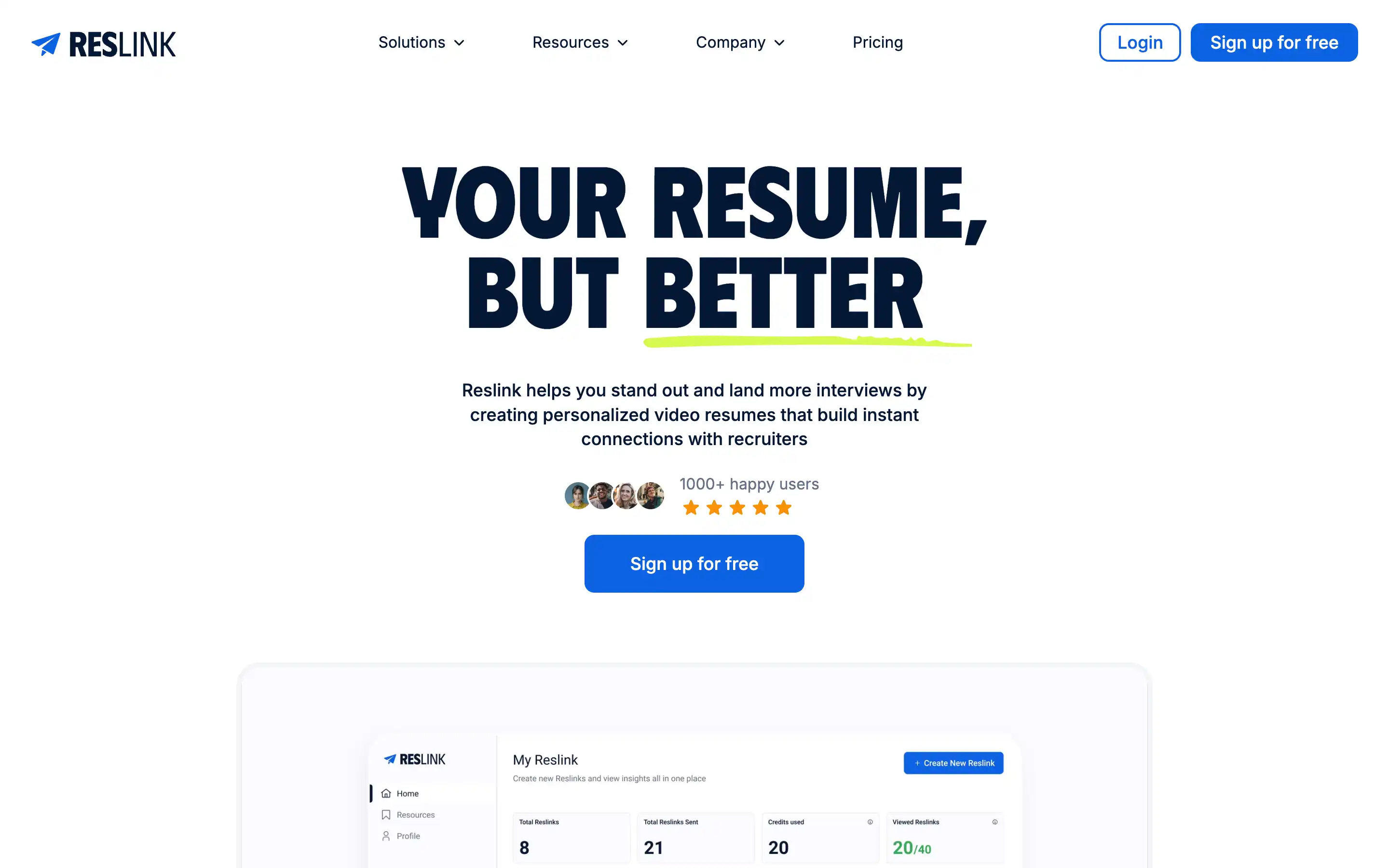 Improve resumes with personalized video resumes.