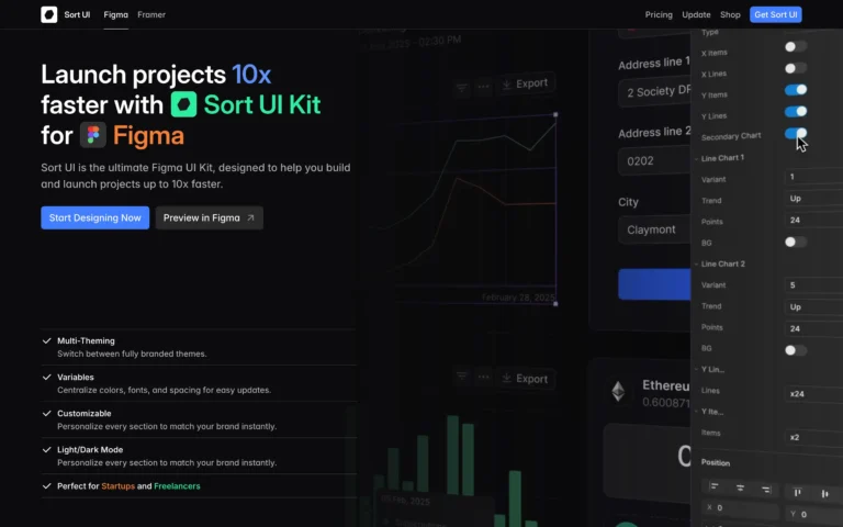 SortUI — Premium Figma & Framer UI Kits