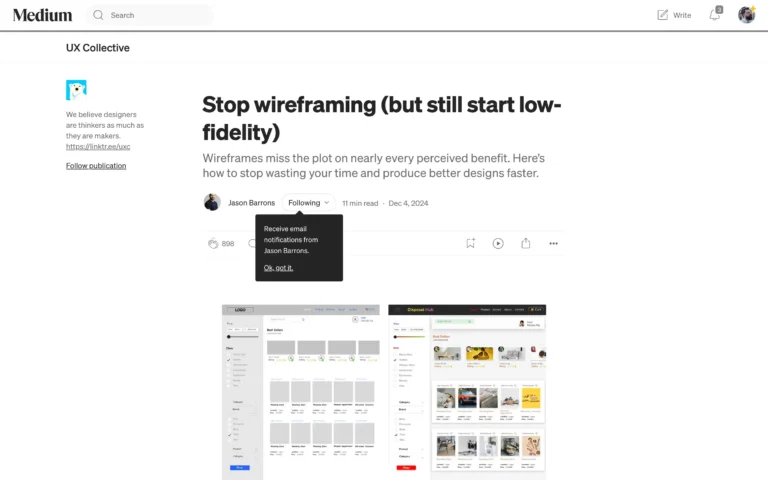 Stop wireframing (but still start low-fidelity)