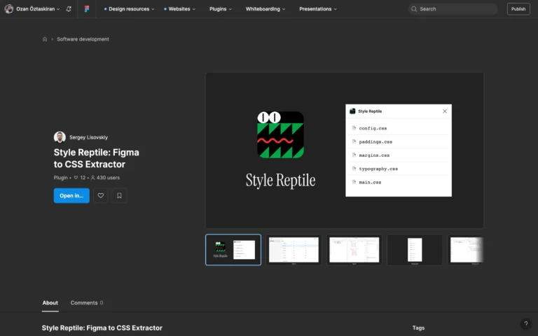 Style Reptile: Figma to CSS Extractor