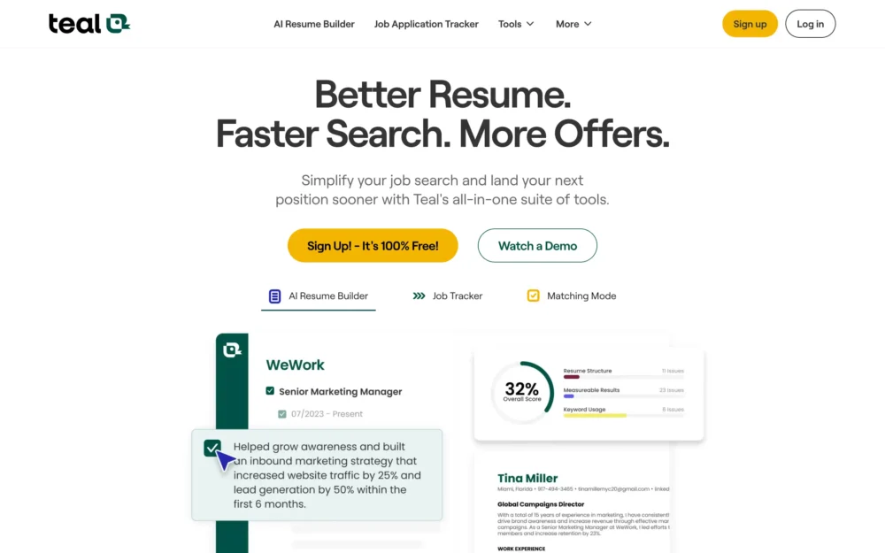 Teal: AI Powered Tools to Grow Your Career