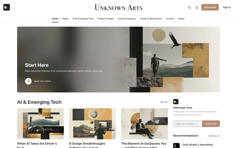 Unknown Arts – A field guide for creative builders navigating AI, design, and the future of work