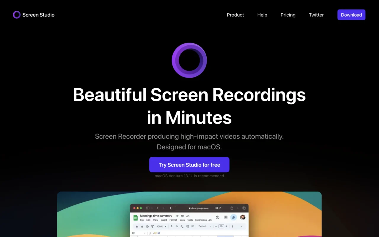 Screen recording software for macOS, easy and beautiful.
