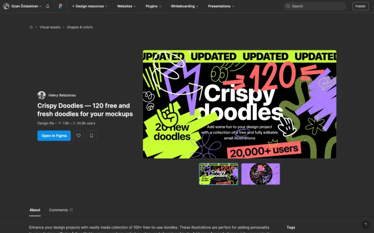 Crispy Doodles — 120 free and fresh doodles for your mockups