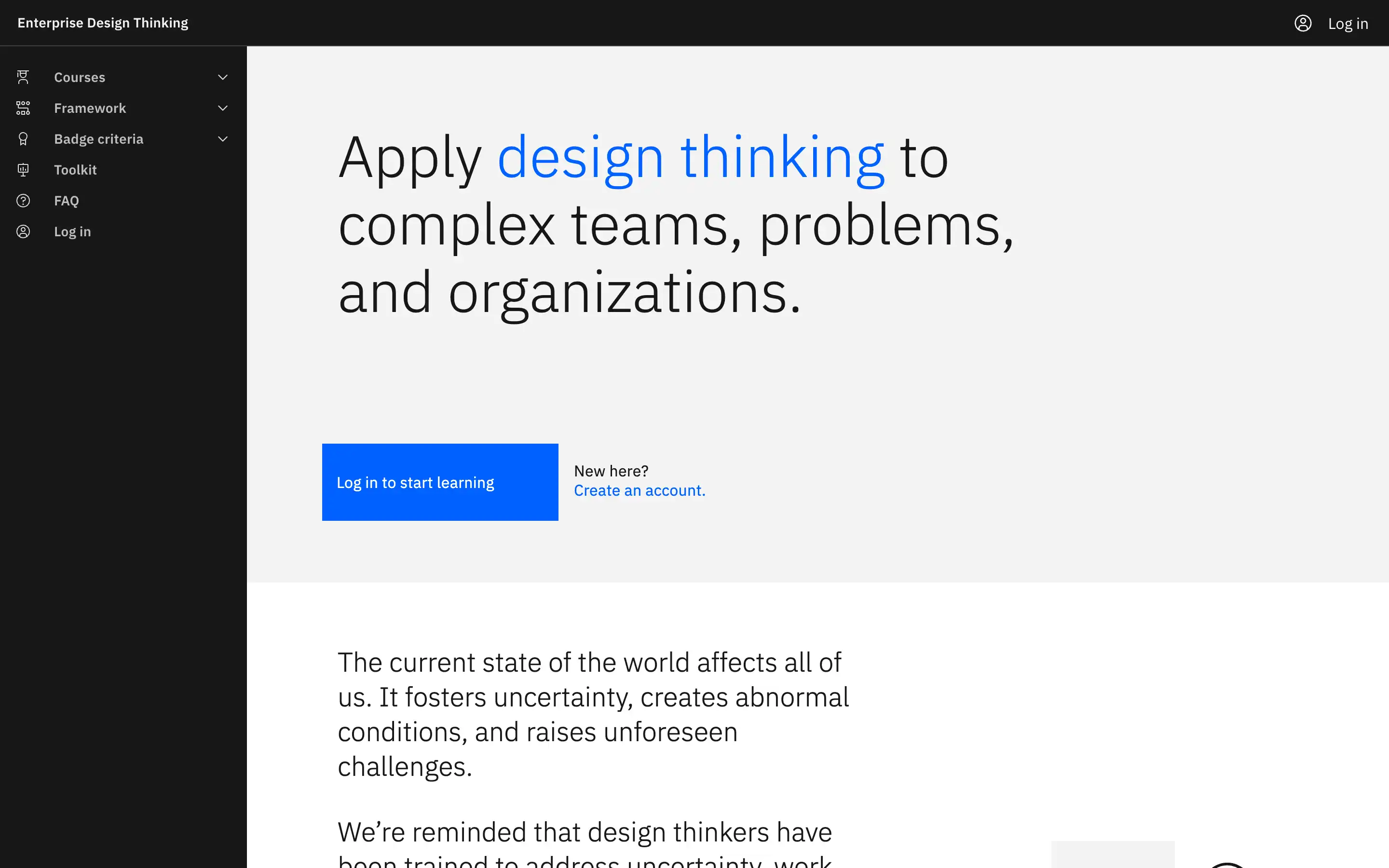 Enterprise design thinking for complex problems and organizations.