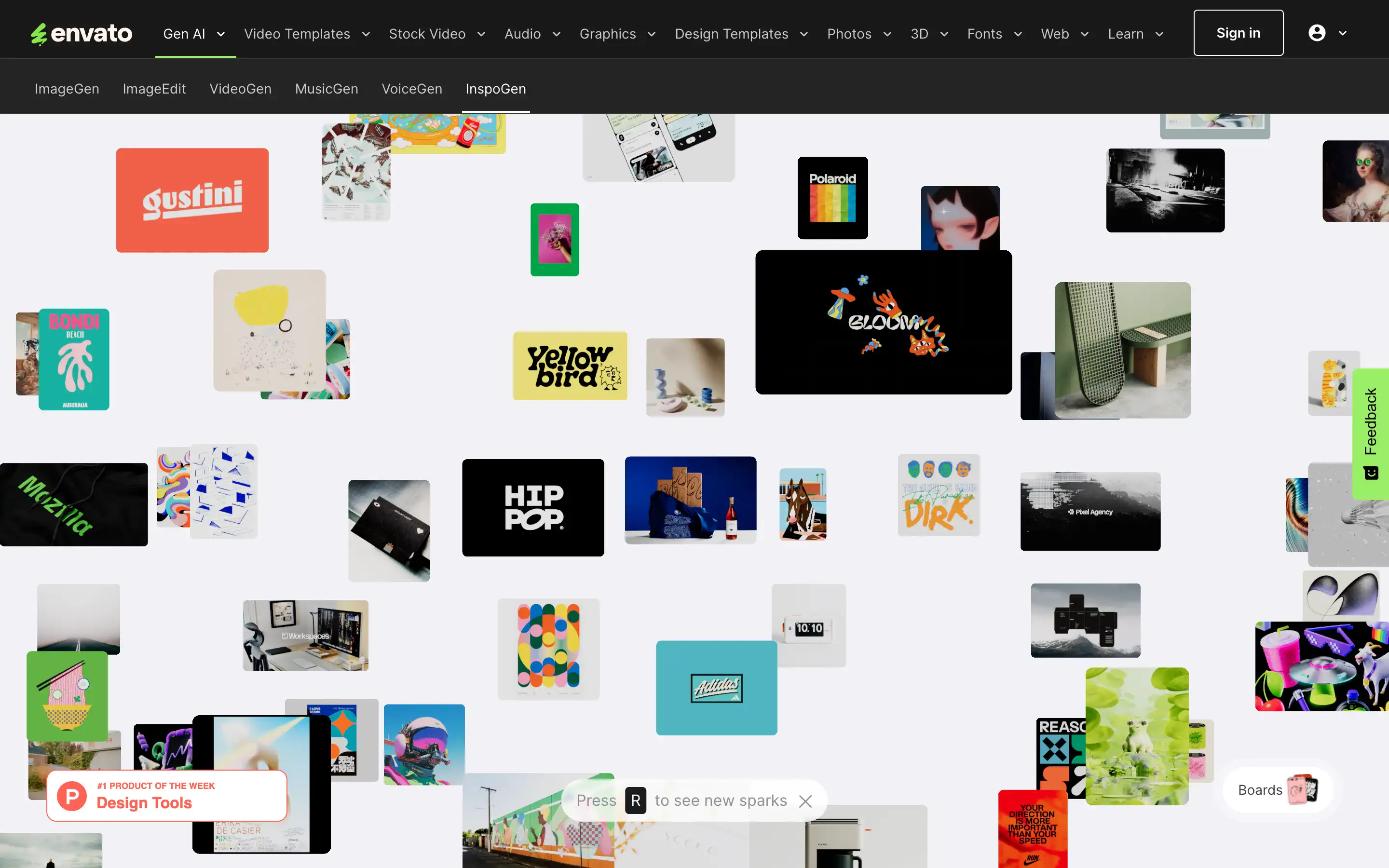 Envato design tools and creative resources display.