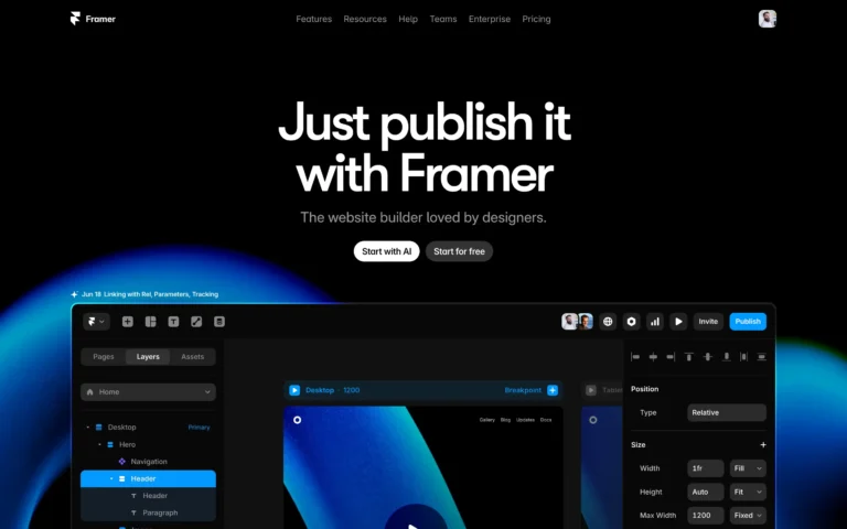 Framer: Create a professional website, free.