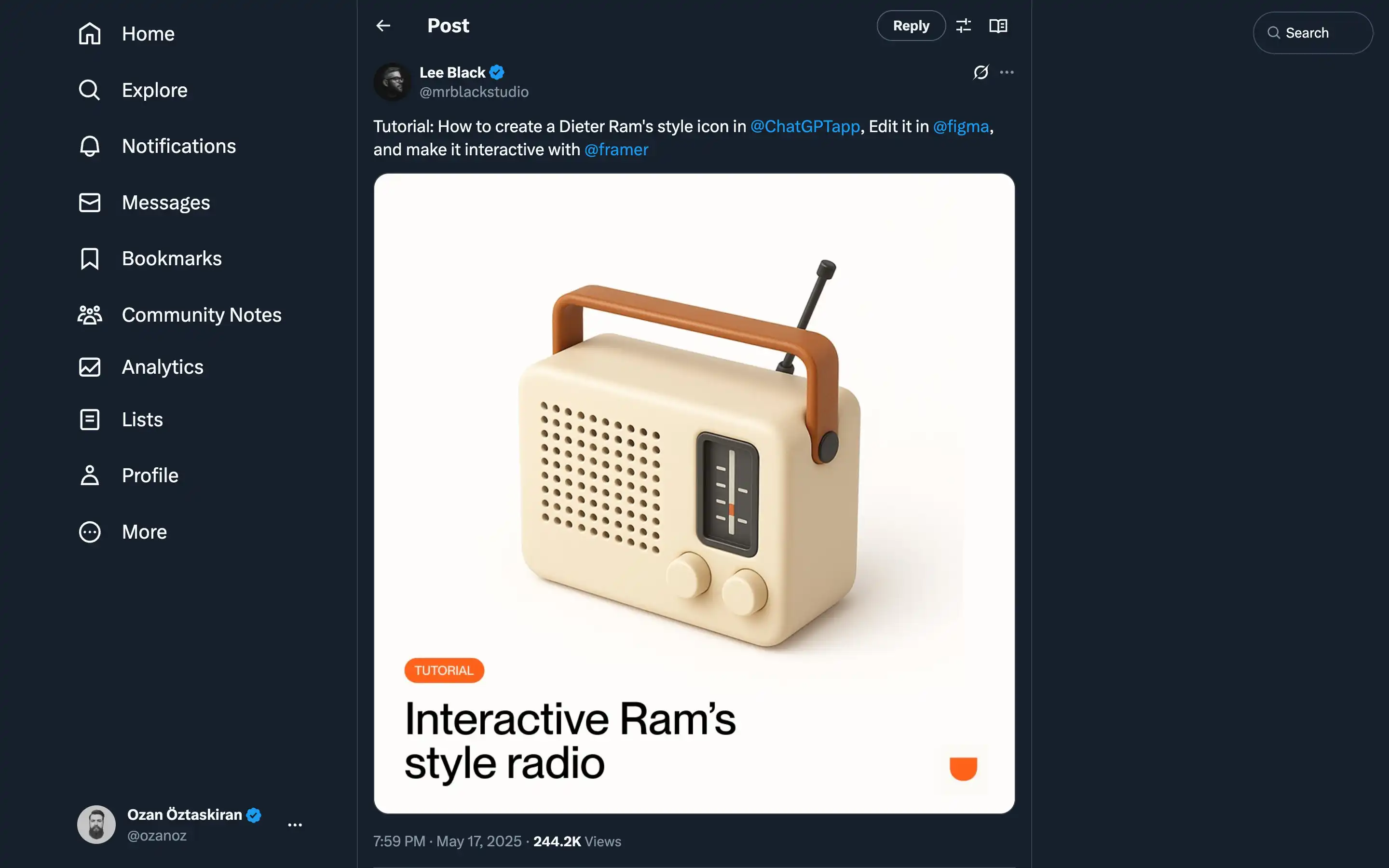 Vintage radio with interactive design tutorial.