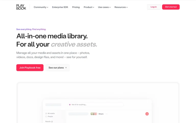 Playbook – Organize your creative files