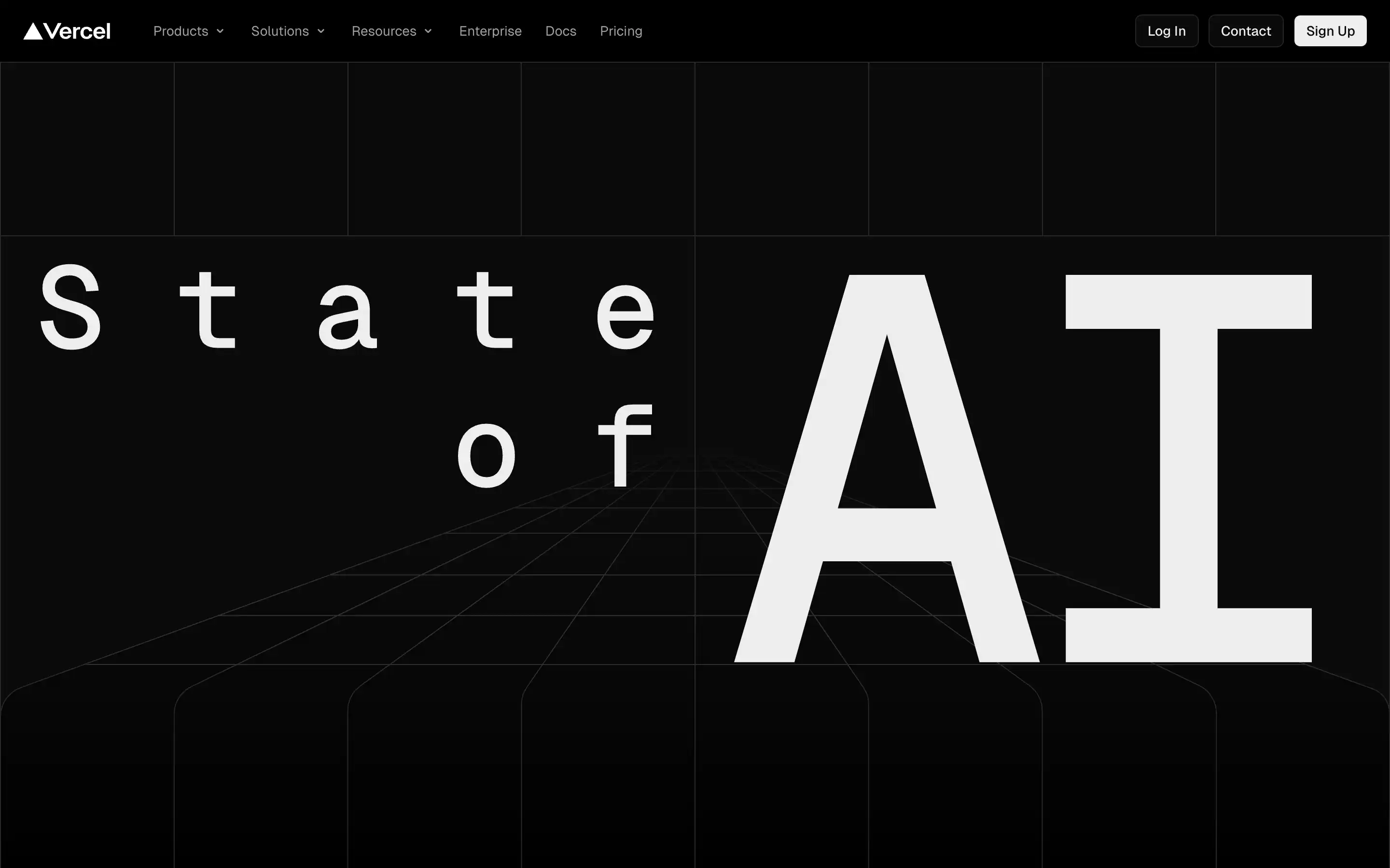 State of AI webpage with dark theme