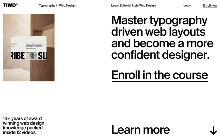 Typography in web design: Learn editorial style web design