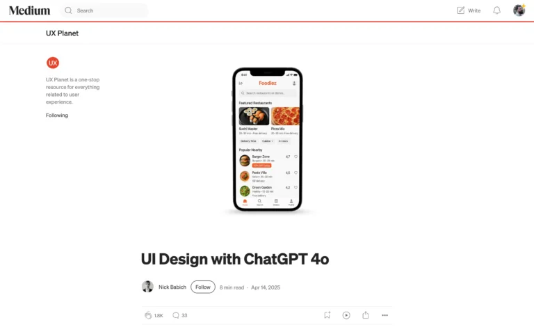 UI Design with ChatGPT 4o