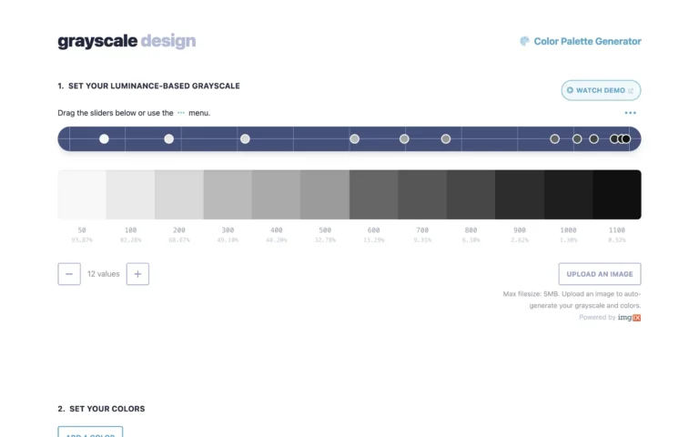 grayscale design | Luminance-based color palette generator for Tailwind CSS