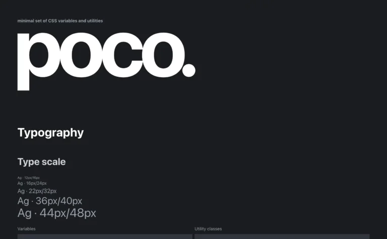 poco. – minimal set of CSS variables and utilities