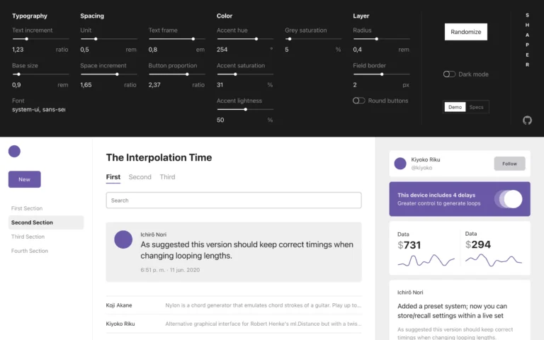 shaper — interface styles shaper