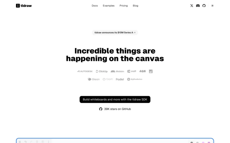 tldraw • very good free whiteboard