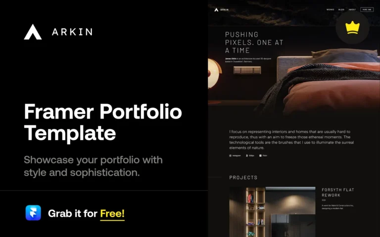 Framer Portfolio Template: Stylish design showcase.