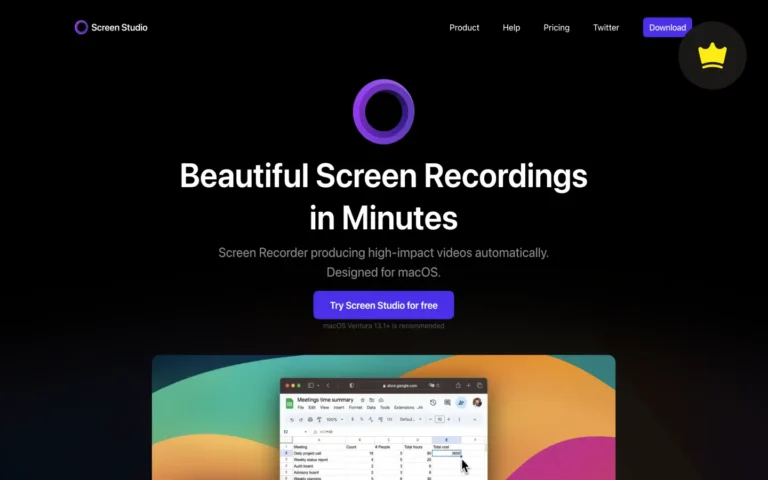 Screen Studio: Create stunning screen recordings quickly.
