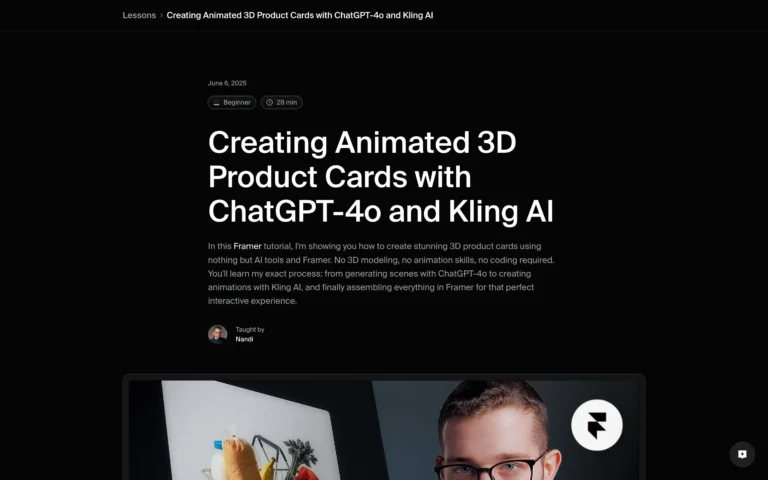 Creating Animated 3D Product Cards with ChatGPT-4o and Kling AI