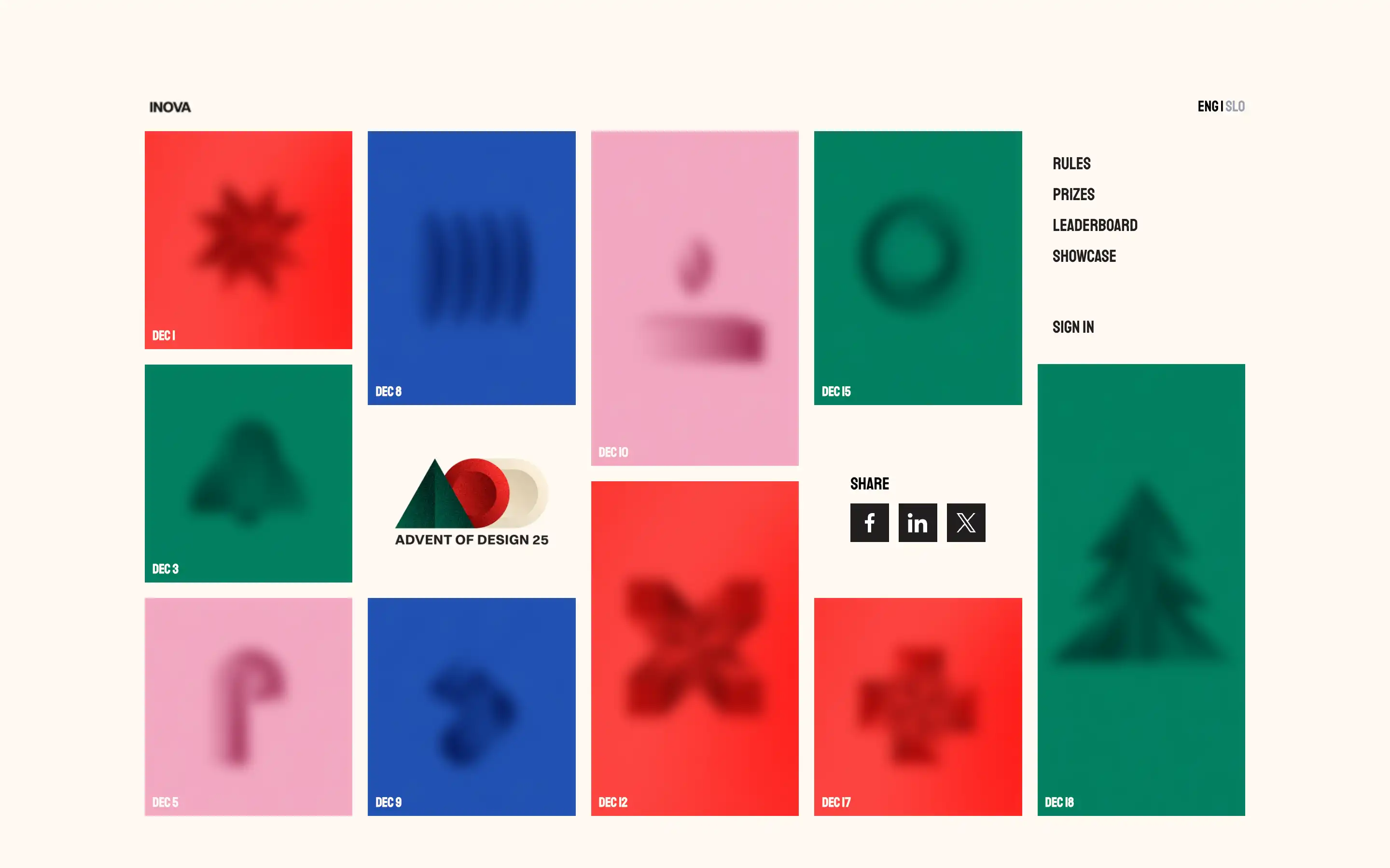 Advent of Design calendar with abstract symbols.