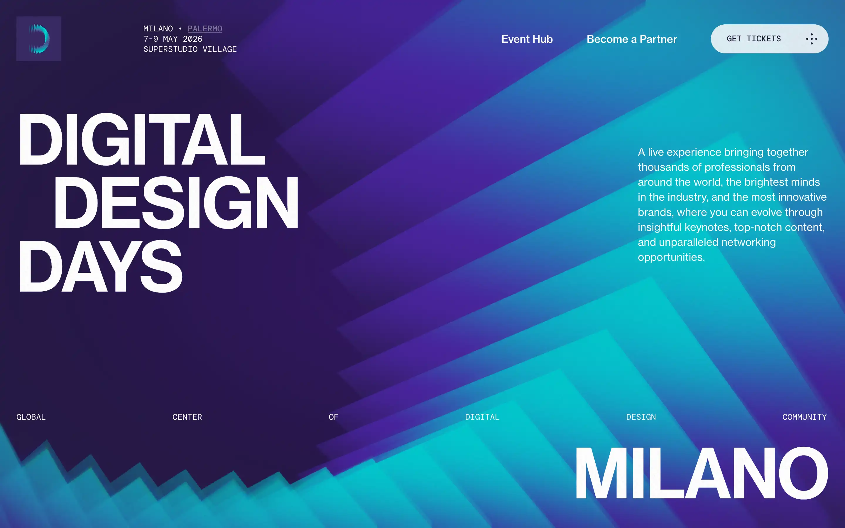 Digital Design Days event in Milan, May 2026.