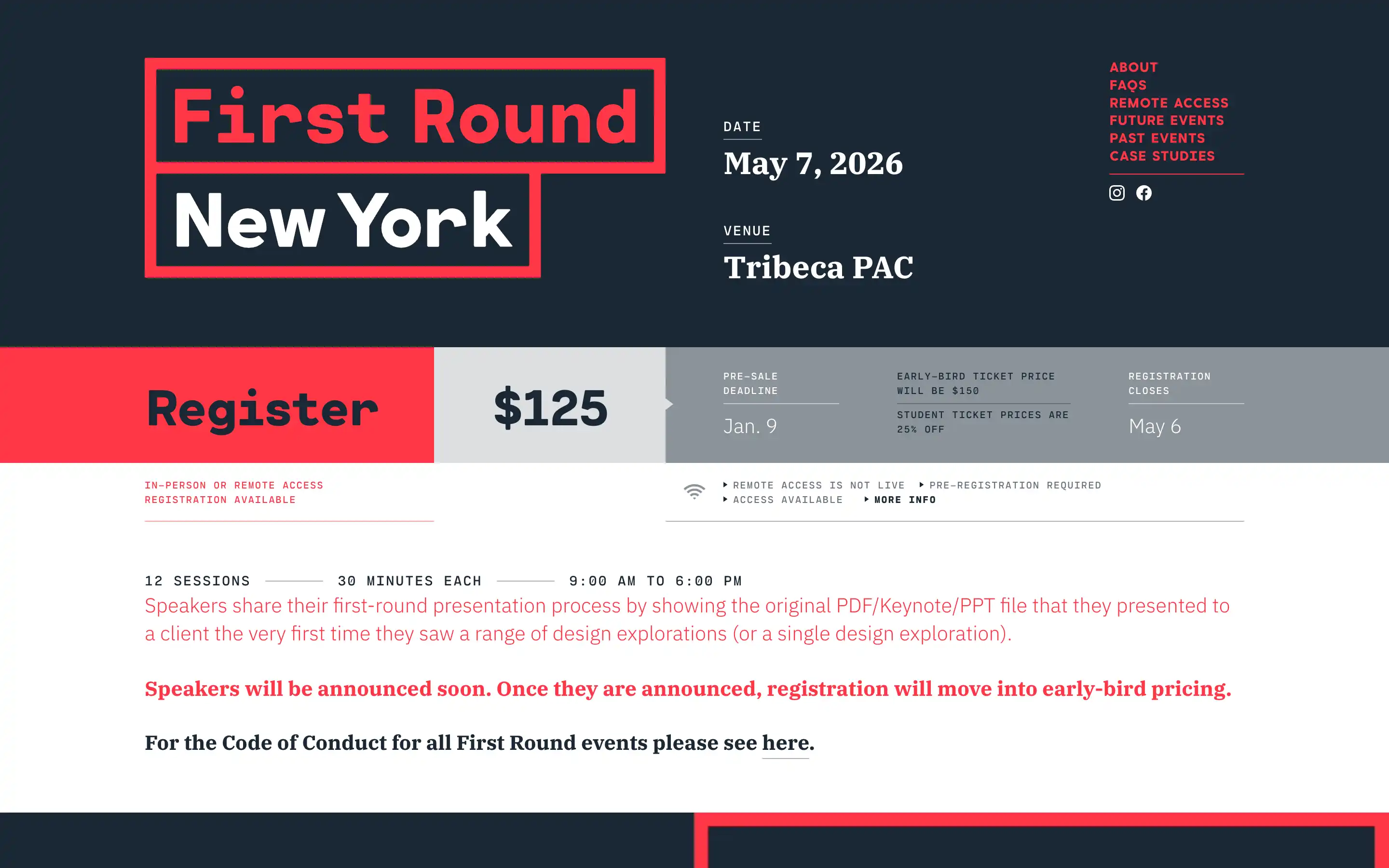 First Round event in New York, May 7, 2026.