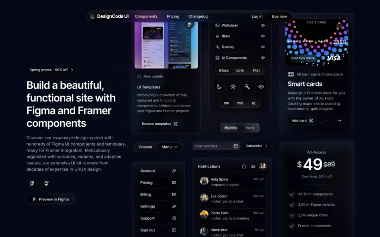 DesignCode UI – Figma and Framer Components